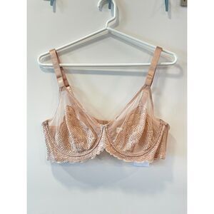 HSIA Nude Lace Mesh Bra NWT Size 38C Sexy Lingerie Underwire